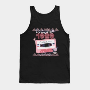 Vintage 1989 Limited Edition Music Cassette Birthday Gift Tank Top